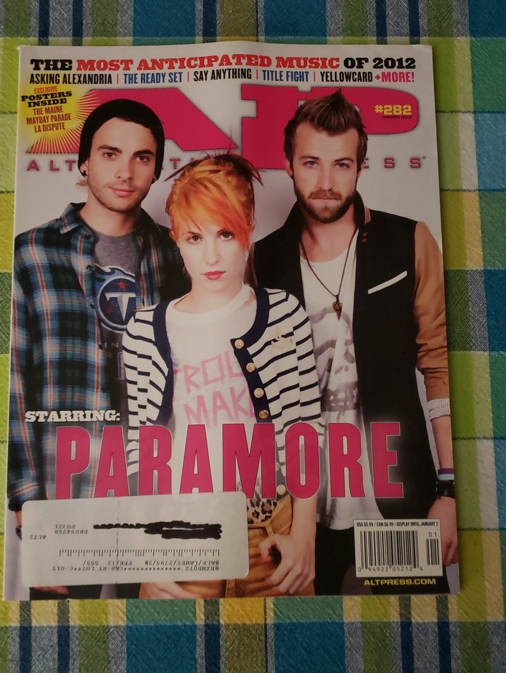 3/$15 Alternative Press Magazine Issue #282 JAN 2012 Paramore Cover